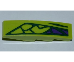 Slope, Curved 4 x 1 with 5 Green Scales and 3 Purple Scales Pattern Model Right (Sticker) - Set 9455