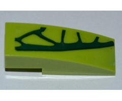 Slope, Curved 3 x 1 with 4 Lime Scales Pattern Model Right Side (Sticker) - Set 9558