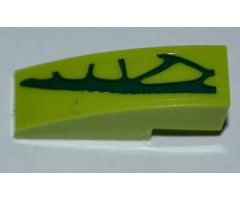 Slope, Curved 3 x 1 with 4 Lime Scales Pattern Model Left Side (Sticker) - Set 9558