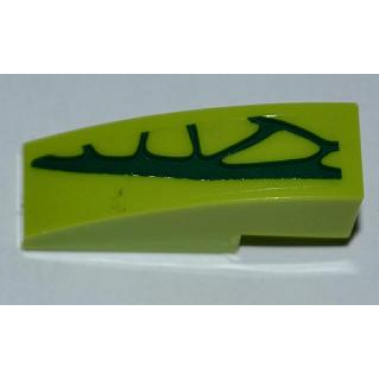 Slope, Curved 3 x 1 with 4 Lime Scales Pattern Model Left Side (Sticker) - Set 9558