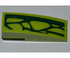 Slope, Curved 3 x 1 with 7 Lime Scales Pattern Model Left Side (Sticker) - Set 9558