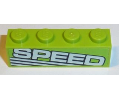 Brick 1 x 4 with 'SPEED' and White Lines Pattern Model Right Side (Sticker) - Set 8152