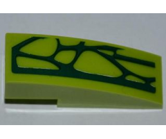 Slope, Curved 3 x 1 with 7 Lime Scales Pattern Model Right Side (Sticker) - Set 9558