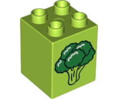 Duplo, Brick 2 x 2 x 2 with Broccoli Pattern