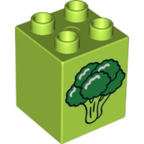 Duplo, Brick 2 x 2 x 2 with Broccoli Pattern
