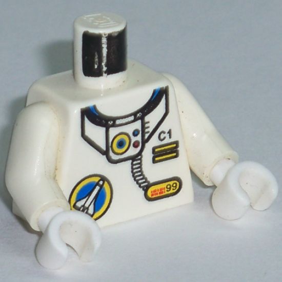 Torso Space Port Logo, Tube and 'C1' with Two Yellow Bars Pattern / White Arms / White Hands