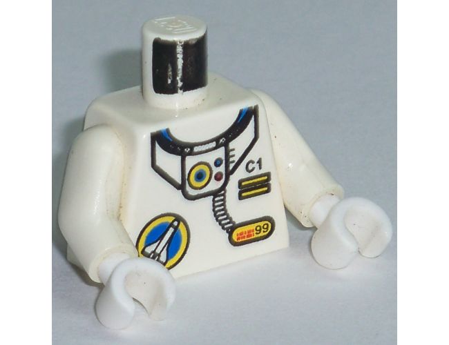 Torso Space Port Logo, Tube and 'C1' with Two Yellow Bars Pattern / White Arms / White Hands