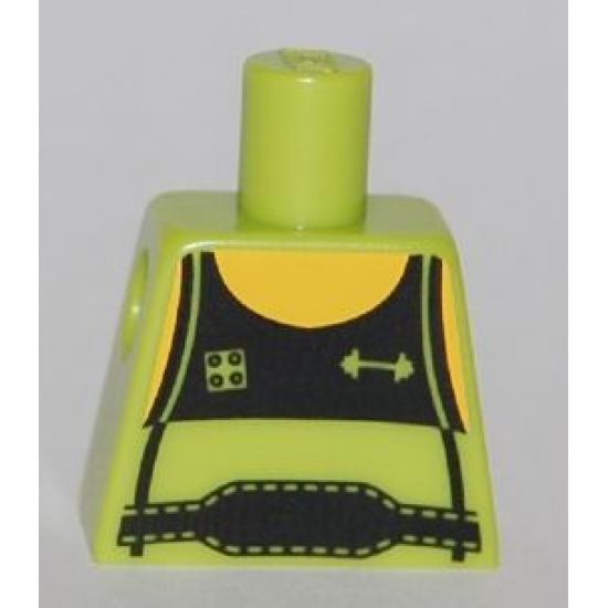 Torso Tank Top with Black Front and Weight Lifter's Belt Pattern
