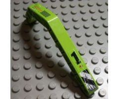 Technic, Liftarm 1 x 11.5 Double Bent Thick with Worn '1' and Danger Stripes and Exhaust Vents Pattern Model Left (Stickers) - Set 8956