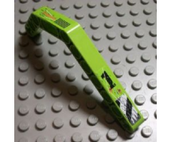 Technic, Liftarm 1 x 11.5 Double Bent Thick with Worn '1' and Danger Stripes and Exhaust Vents Pattern Model Right (Stickers) - Set 8956