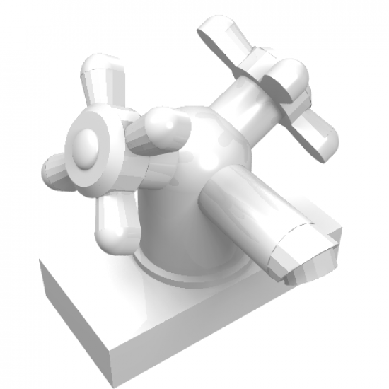 Tap 1 x 2 with Dual Handles, Large / Sink Faucet