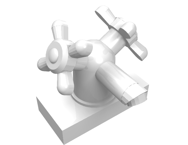 Tap 1 x 2 with Dual Handles, Large / Sink Faucet