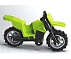 Riding Cycle Motorcycle Dirt Bike with Black Chassis (Undetermined Fairing Mounts) and Light Bluish Gray Wheels