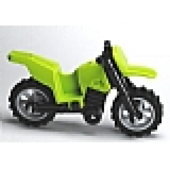 Riding Cycle Motorcycle Dirt Bike with Black Chassis (Undetermined Fairing Mounts) and Light Bluish Gray Wheels