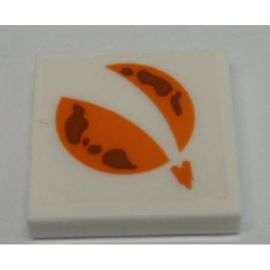 Tile 2 x 2 with Orange City Mars Exploration Logo Pattern (Sticker) - Set 60228