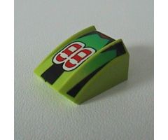 Slope, Curved 2 x 2 Lip with '88', Green Fade/Black Stripes Pattern