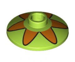 Dish 2 x 2 Inverted (Radar) with Orange Flower 6 Petals Pattern (Mystery Machine Hubcap)
