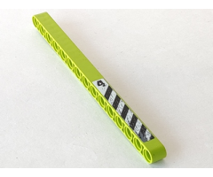 Technic, Liftarm 1 x 15 Thick with Black and White Danger Stripes and Number 4 Pattern Model Right Side (Sticker) - Set 8959