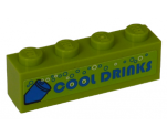 Brick 1 x 4 with Bubbles, Blue Soda Pop Can and Blue 'COOL DRINKS' Pattern (Sticker) - Set 8191