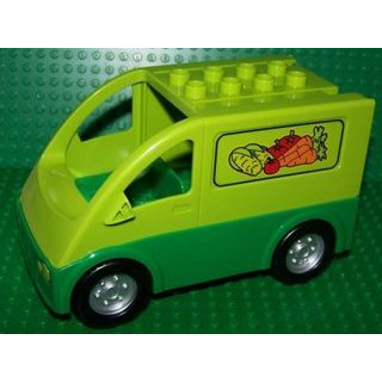 Duplo, Vehicle Van Type 2 with Green Base and Vegetables Pattern