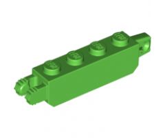 Hinge Brick 1 x 4 Locking, 9 Teeth with 1 Finger Vertical End and 2 Fingers Vertical End, 9 Teeth