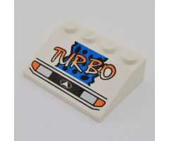 Slope 33 3 x 4 with Headlights, Yellow Turbo, Blue Background and Black Spots Pattern