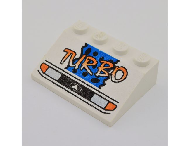 Slope 33 3 x 4 with Headlights, Yellow Turbo, Blue Background and Black Spots Pattern