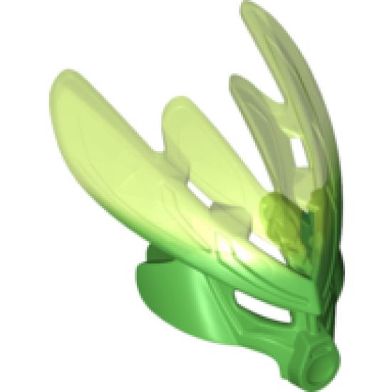 Bionicle, Kanohi Mask Protector with Marbled Trans-Bright Green Pattern (Protector Mask of Jungle)