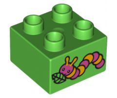 Duplo, Brick 2 x 2 with Caterpillar Pattern
