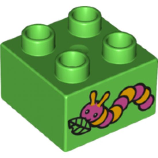 Duplo, Brick 2 x 2 with Caterpillar Pattern