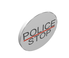 Road Sign 2 x 2 Round with Clip with 'POLICE' Red Line 'STOP' Pattern