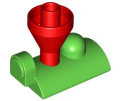 Duplo, Train Steam Engine Funnel Top, Red Top