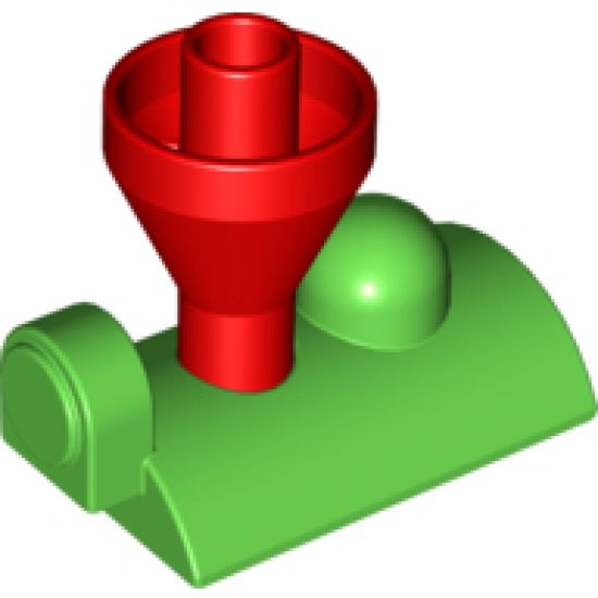 Duplo, Train Steam Engine Funnel Top, Red Top