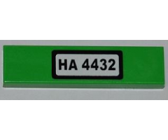 Tile 1 x 4 with 'HA 4432' on White Background Pattern (Sticker) - Set 4432