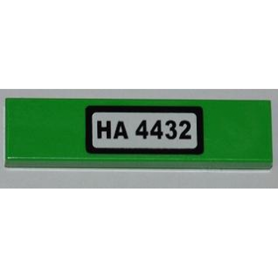 Tile 1 x 4 with 'HA 4432' on White Background Pattern (Sticker) - Set 4432