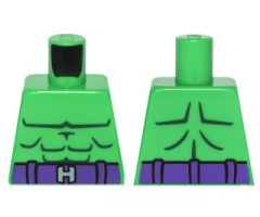 Torso Muscles Outline, Dark Purple Belt and Silver 'H' Buckle Pattern