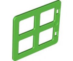Duplo, Building Door / Window Pane 1 x 4 x 3 with Four Same Sizes Panes Square Corners