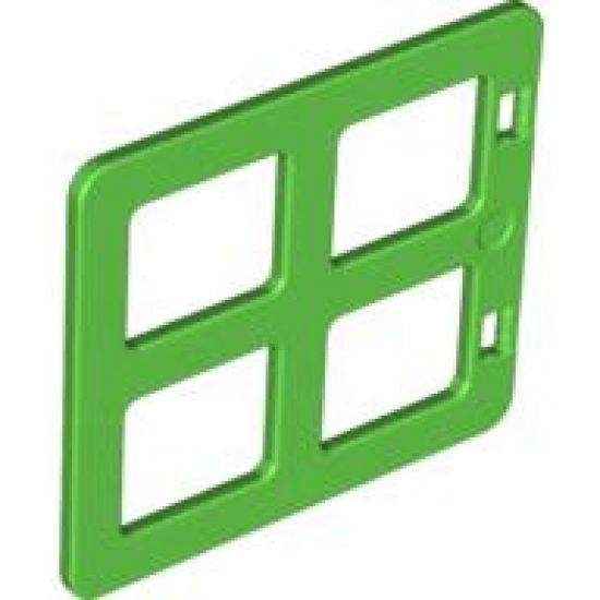 Duplo, Building Door / Window Pane 1 x 4 x 3 with Four Same Sizes Panes Square Corners
