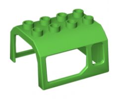 Duplo, Train Locomotive Cabin Roof 2 x 4 Studs, 2 Small and 2 Large Windows