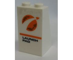 Slope 75 2 x 2 x 3 - Solid Studs with Orange City Mars Exploration Logo and 'LAUNCH PAD' Pattern (Sticker) - Set 60228