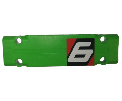 Technic, Panel Plate 3 x 11 x 1 with Number '6' on Black and Red Background Pattern Model Left Side (Sticker) - Set 42039