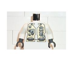 Torso Space LoM Spacesuit with '7401' Pattern / White Arms / Black Hands