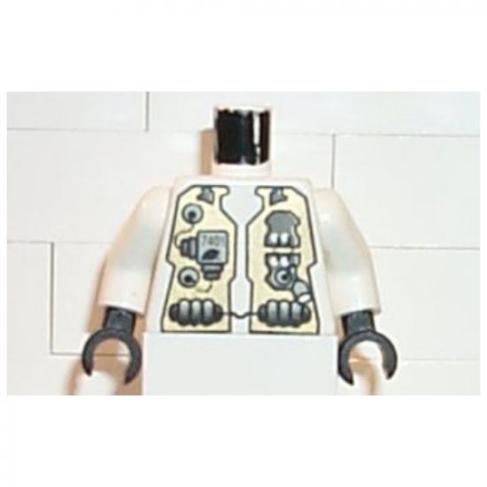 Torso Space LoM Spacesuit with '7401' Pattern / White Arms / Black Hands