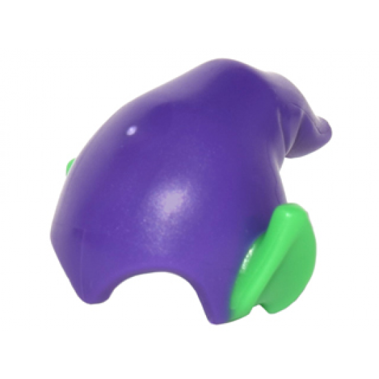 Minifigure, Headgear Hat, Elf Drooping with Pointed Ears with Dark Purple Top Pattern (Green Goblin)
