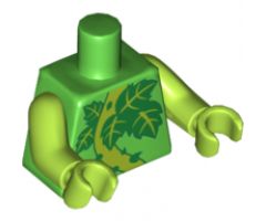 Torso Plant Vines with Thorns and Green and Lime Leaves Pattern / Lime Arms / Lime Hands