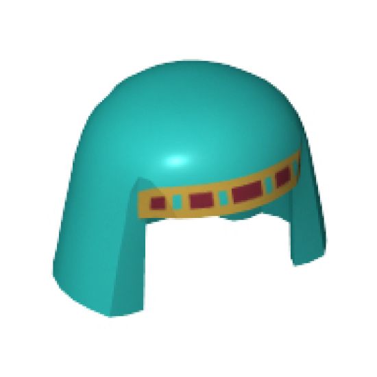 Minifigure, Headgear Nemes with Gold and Dark Red Trim Pattern