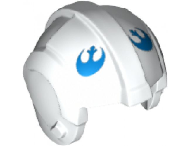 Minifigure, Headgear Helmet SW Rebel Pilot with Blue Rebel Logo Pattern