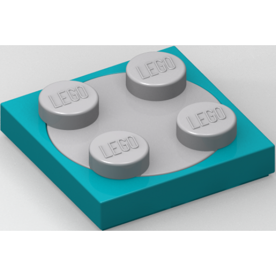 Turntable 2 x 2 Plate, Base with Light Bluish Gray Turntable 2 x 2 Plate, Top (3680 / 3679)