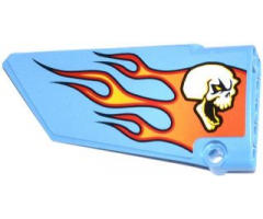 Technic, Panel Fairing #17 Large Smooth, Side A with Skull and Flames Pattern (Sticker) - Set 42022