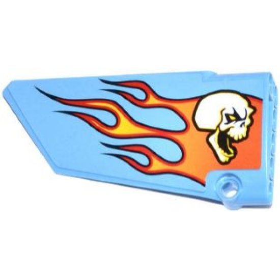 Technic, Panel Fairing #17 Large Smooth, Side A with Skull and Flames Pattern (Sticker) - Set 42022